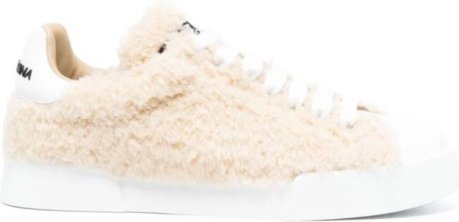 Dolce & Gabbana embossed-logo leather sneakers White