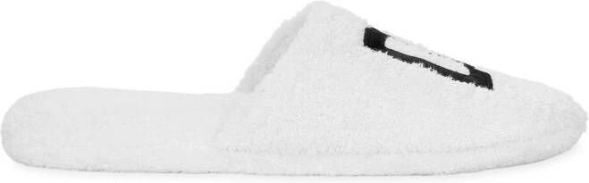 Dolce & Gabbana embroidered-logo cotton slippers White