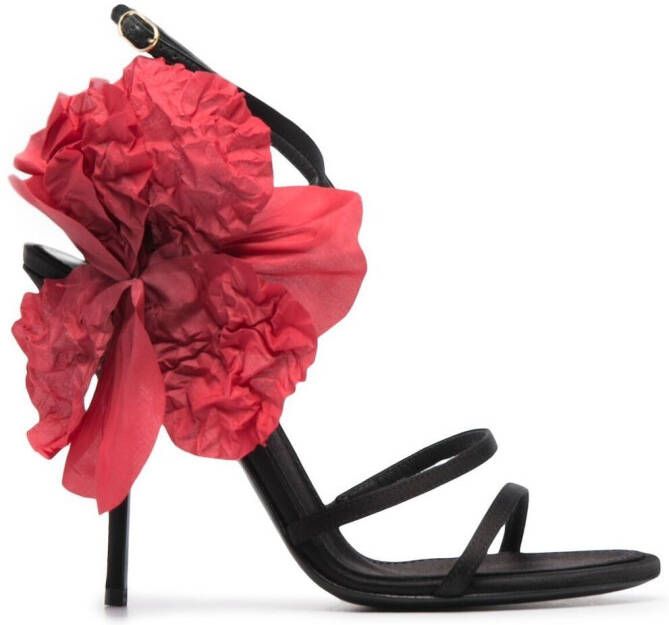 Dolce & Gabbana 110mm floral-appliqué sandals Black