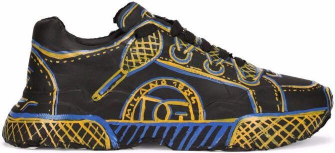 Dolce & Gabbana graffiti lace-up sneakers Black