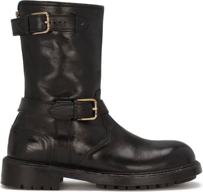 Dolce & Gabbana Horseride leather boots Black