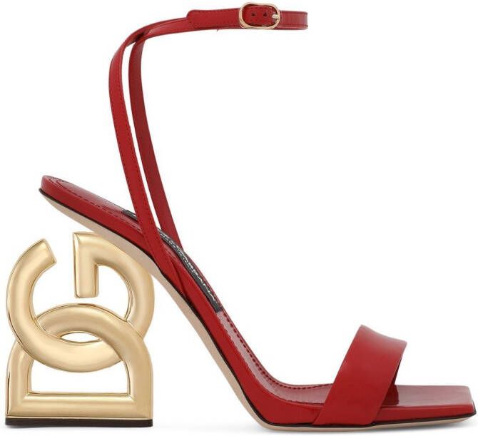 Dolce & Gabbana 105mm 3.5 patent leather sandals Red