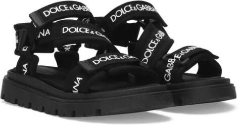 Dolce & Gabbana Kids branded grosgrain sandals Black