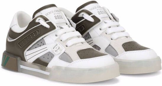 Dolce & Gabbana Kids colour-block leather sneakers Green