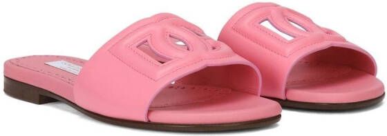 Dolce & Gabbana Kids DG Millennials leather sandals Pink