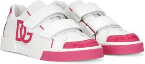Dolce & Gabbana Kids logo-embossed leather sneakers White