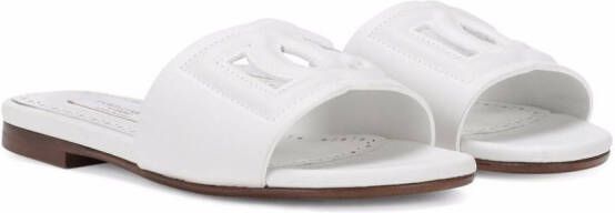 Dolce & Gabbana Kids DG Millenials leather sandals White