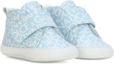 Dolce & Gabbana Kids DG-print high-top sneakers Blue