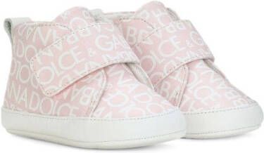 Dolce & Gabbana Kids DG-print high-top sneakers Pink