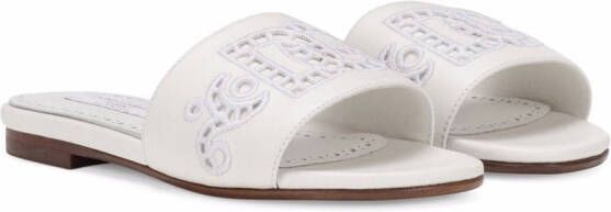 Dolce & Gabbana Kids DG Millenials leather sandals White