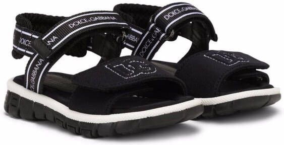 Dolce & Gabbana Kids DG-logo touch-strap sandals Black