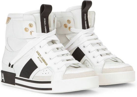 Dolce & Gabbana Kids logo-embossed lace-up sneakers White