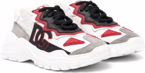 Dolce & Gabbana Kids logo panelled sneakers Red