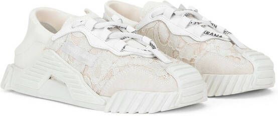 Dolce & Gabbana Kids logo-patch lace-detail sneakers White