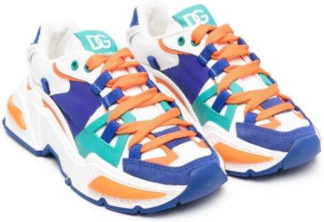 Dolce & Gabbana Kids logo-patch low-top sneakers Blue