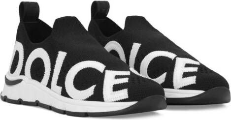 Dolce & Gabbana Kids logo-patch mesh sneakers Black