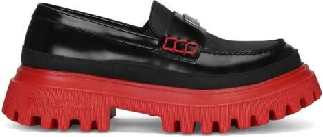 Dolce & Gabbana Kids logo-plaque leather loafers Black