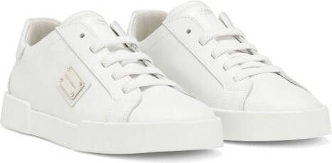 Dolce & Gabbana Kids logo-plaque leather sneakers White