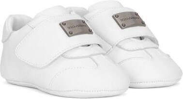 Dolce & Gabbana Kids logo-plaque touch-strap sneakers White