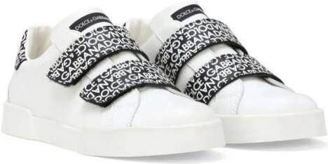 Dolce & Gabbana Kids logo-print leather sneakers White