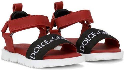 Dolce & Gabbana Kids logo-print open-toe sandals Red