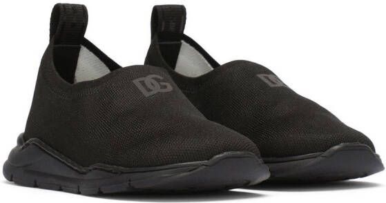 Dolce & Gabbana Kids logo-print slip-on sneakers Black