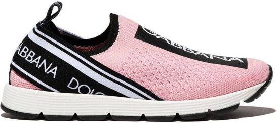 Dolce & Gabbana Kids logo-print sock-style sneakers Pink