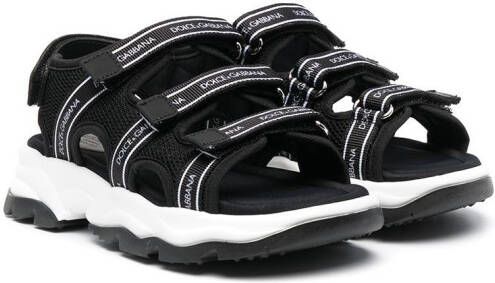 Dolce & Gabbana Kids logo-strap chunky sandals Black