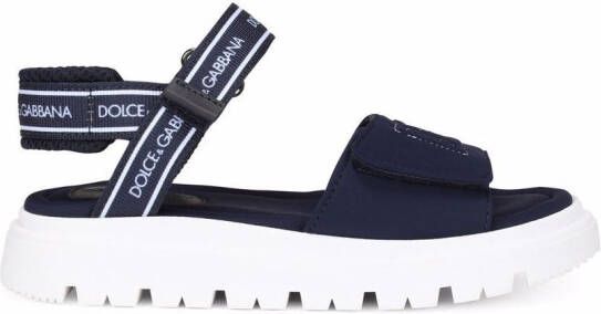 Dolce & Gabbana Kids DG-logo touch-strap sandals Blue