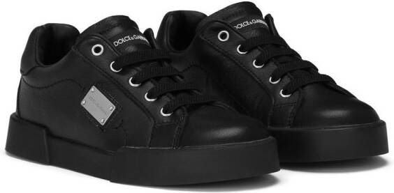 Dolce & Gabbana Kids Portofino Light leather sneakers Black