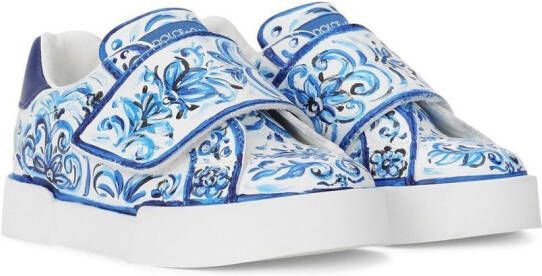Dolce & Gabbana Kids Portofino Light Majolica-print sneakers White