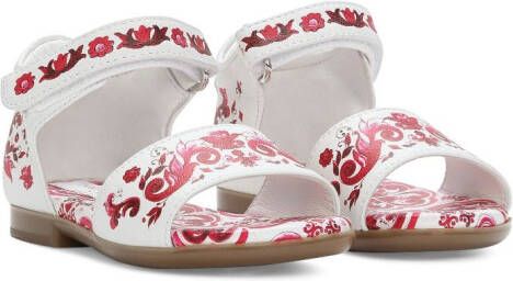 Dolce & Gabbana Kids Majolica-print open toe sandals White