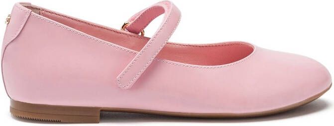 Dolce & Gabbana Kids patent leather Mary Jane shoes Pink