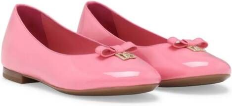 Dolce & Gabbana Kids patent-leather ballerina shoes Pink
