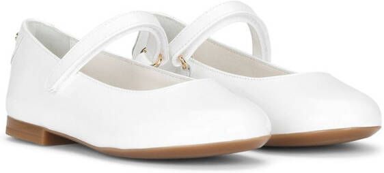 Dolce & Gabbana Kids patent leather ballerina shoes Pink