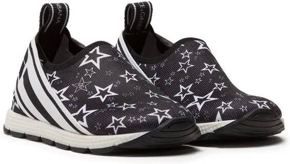 Dolce & Gabbana Kids star-print slip-on trainers Black