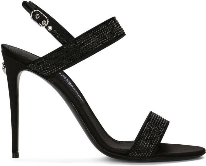 Dolce & Gabbana KIM DOLCE&GABBANA embellished satin sandals Black