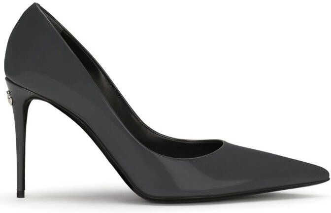 Dolce & Gabbana KIM DOLCE&GABBANA 90mm patent leather pumps Grey