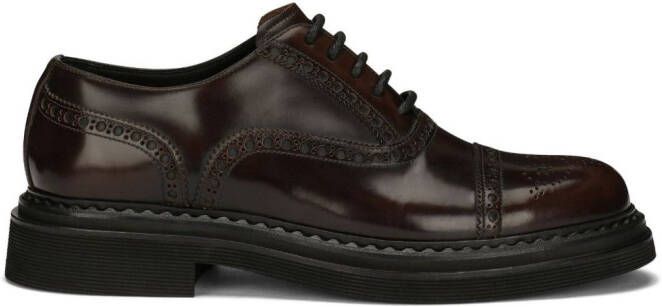 Dolce & Gabbana Francesina leather Derby shoes Brown