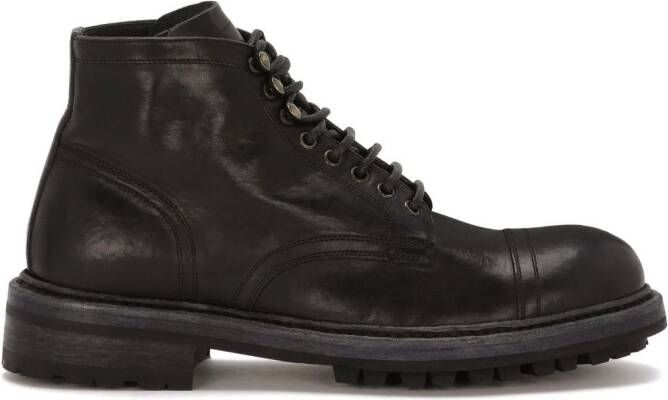 Dolce & Gabbana leather ankle boots Black