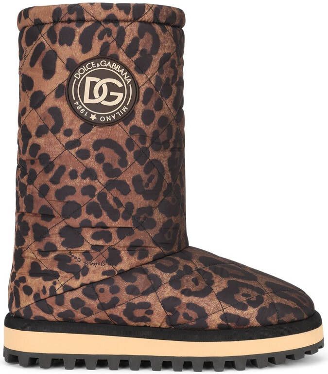Dolce & Gabbana leopard-print boots Brown