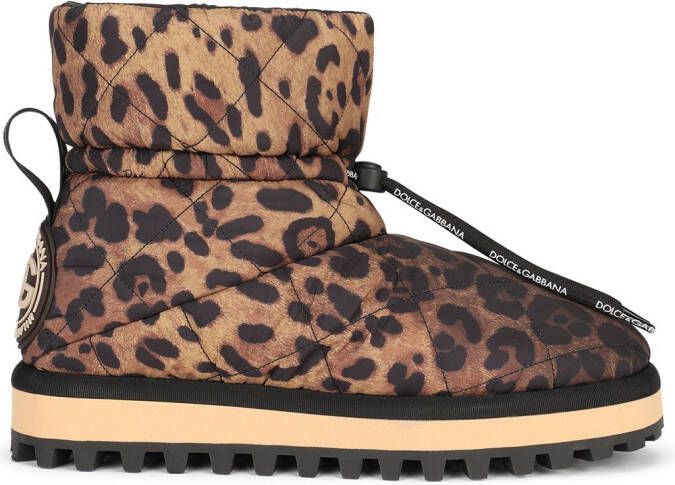 Dolce & Gabbana leopard-print boots Brown