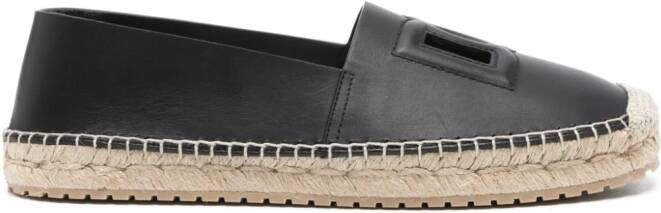 Dolce & Gabbana logo-embossed leather espadrilles Black