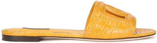 Dolce & Gabbana DG Millennials leather sandals Yellow