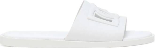 Dolce & Gabbana logo-embossed open-toe slides White