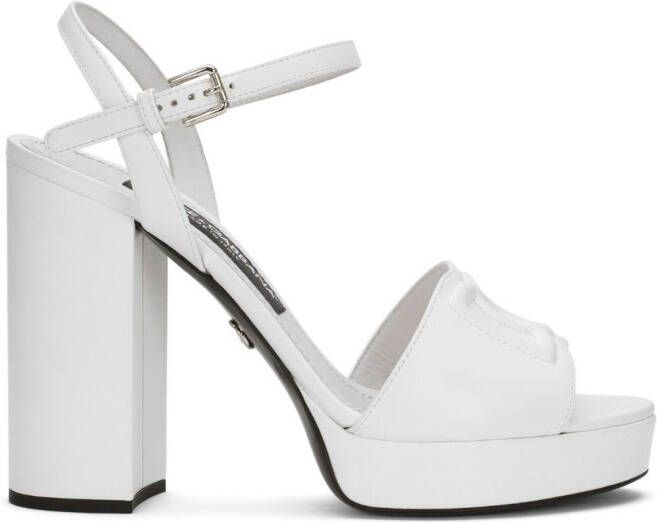 Dolce & Gabbana 85mm Keira platform sandals White
