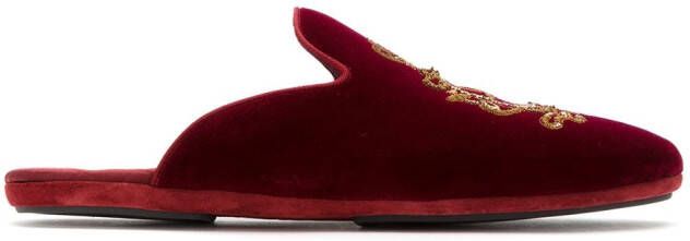 Dolce & Gabbana embroidered velvet slippers