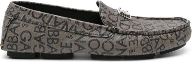 Dolce & Gabbana logo-jacquard canvas loafers Grey