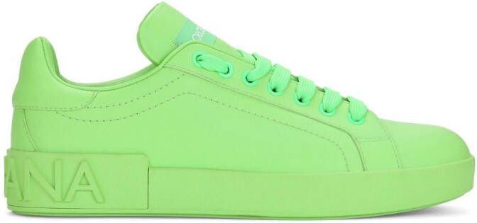 Dolce & Gabbana Portofino leather sneakers Green