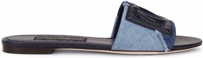 Dolce & Gabbana DG-logo patchwork-denim sandals Blue